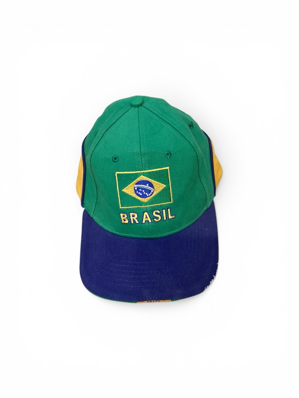 Brasil Embroidered Flag Baseball Cap - Green/Blue/Yellow